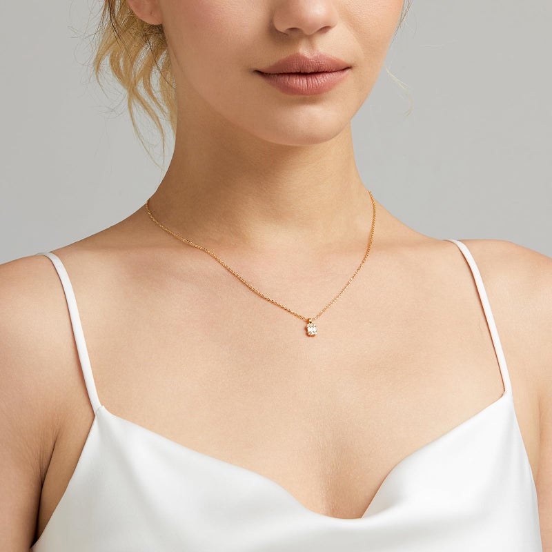 Zeffy Gold Necklace Diamond Pendant Necklaces Dainty Simple Cute Gold Cubic Zirconia Necklaces for Women Trendy Gold Jewelry Gift - Image 2