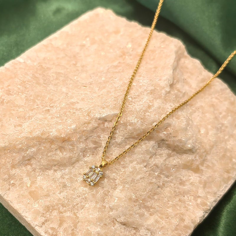 Zeffy Gold Necklace Diamond Pendant Necklaces Dainty Simple Cute Gold Cubic Zirconia Necklaces for Women Trendy Gold Jewelry Gift - Image 3
