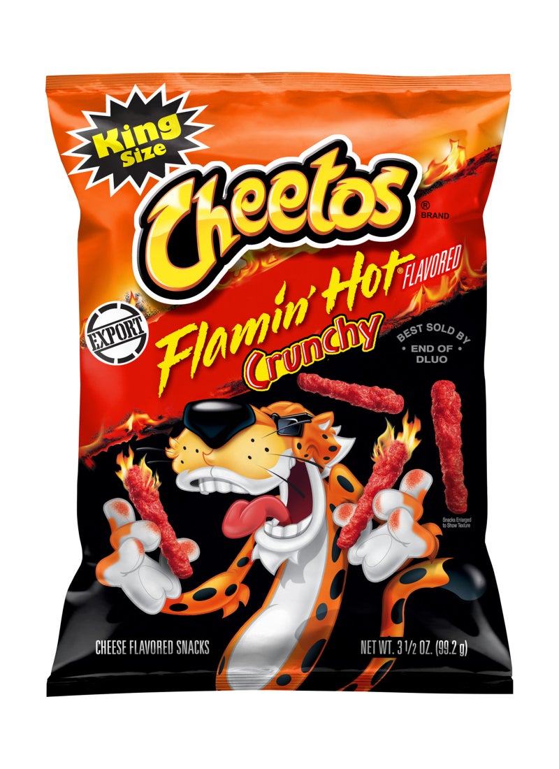 Cheetos Flamin Hot Crunchy Cheese Puffs 99g - Image 1