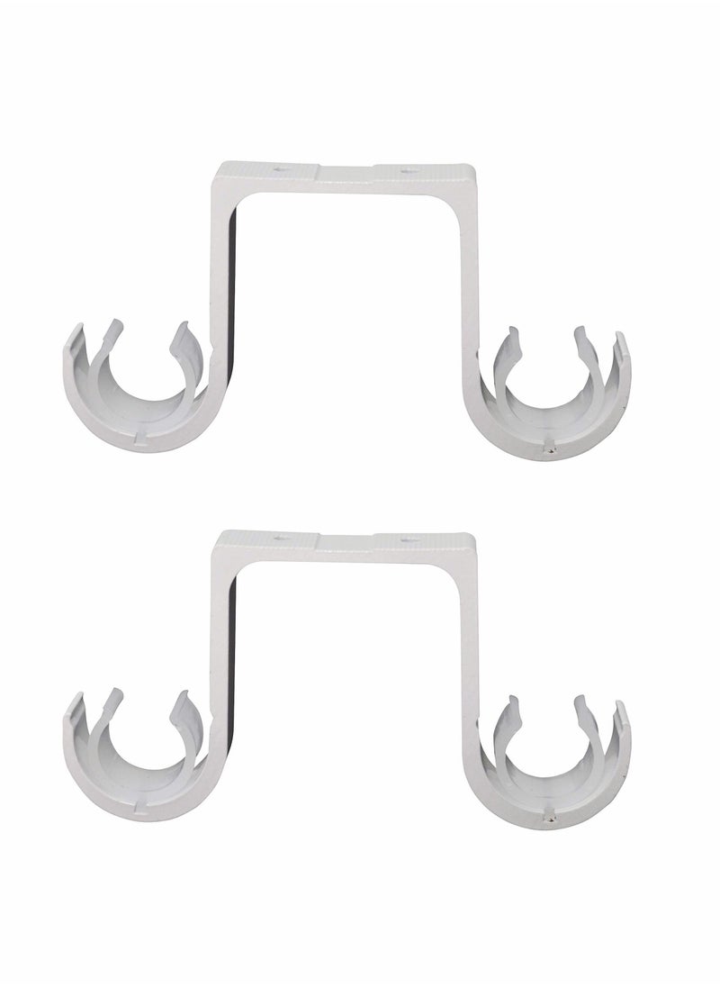 Y&D Curtain Rod Brackets 2 Pcs Double Ceiling Holder with Heavy Duty Metal Pole Bothway Decorate for Multiple Style  - Image 1