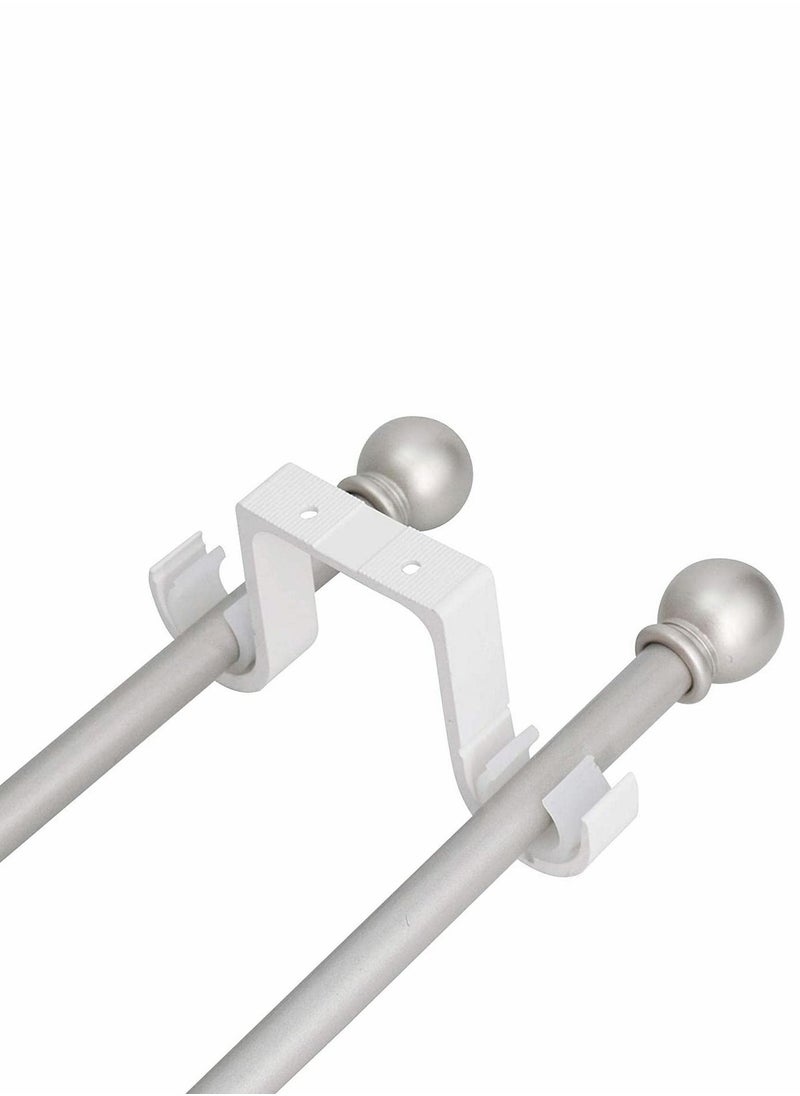 Y&D Curtain Rod Brackets 2 Pcs Double Ceiling Holder with Heavy Duty Metal Pole Bothway Decorate for Multiple Style  - Image 2