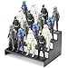 FIGURESLAB Star Was Black Series 6 inch Figure Risers Display Stand Action Figure Shelf with Flexible Pegs for Collectibles Organizer Figure Toy Support Holder Base for 112 Scale Models 4 Tiers Black - Image 3