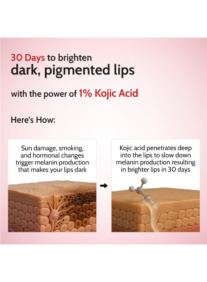 Chemist at Play Cherry Lip Balm| Repairs Chapped Lips Brightens Dark Lips | 1% Kojic Acid| SPF 50 PA++++| For men and women| 4.5gm - Image 4