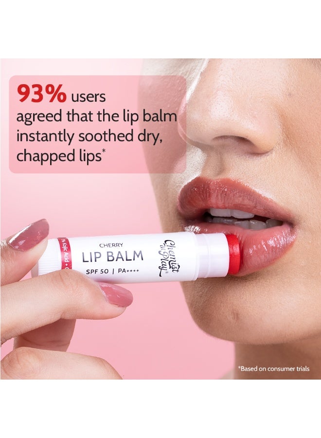 Chemist at Play Cherry Lip Balm| Repairs Chapped Lips Brightens Dark Lips | 1% Kojic Acid| SPF 50 PA++++| For men and women| 4.5gm - Image 5