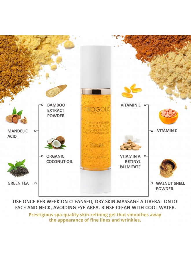 Orogold White Gold 24K Multi-Vitamin Deep Peeling Facial Exfoliator from OROGOLD Cosmetics - 50 ml., 1.76 fl. oz.  - Image 3
