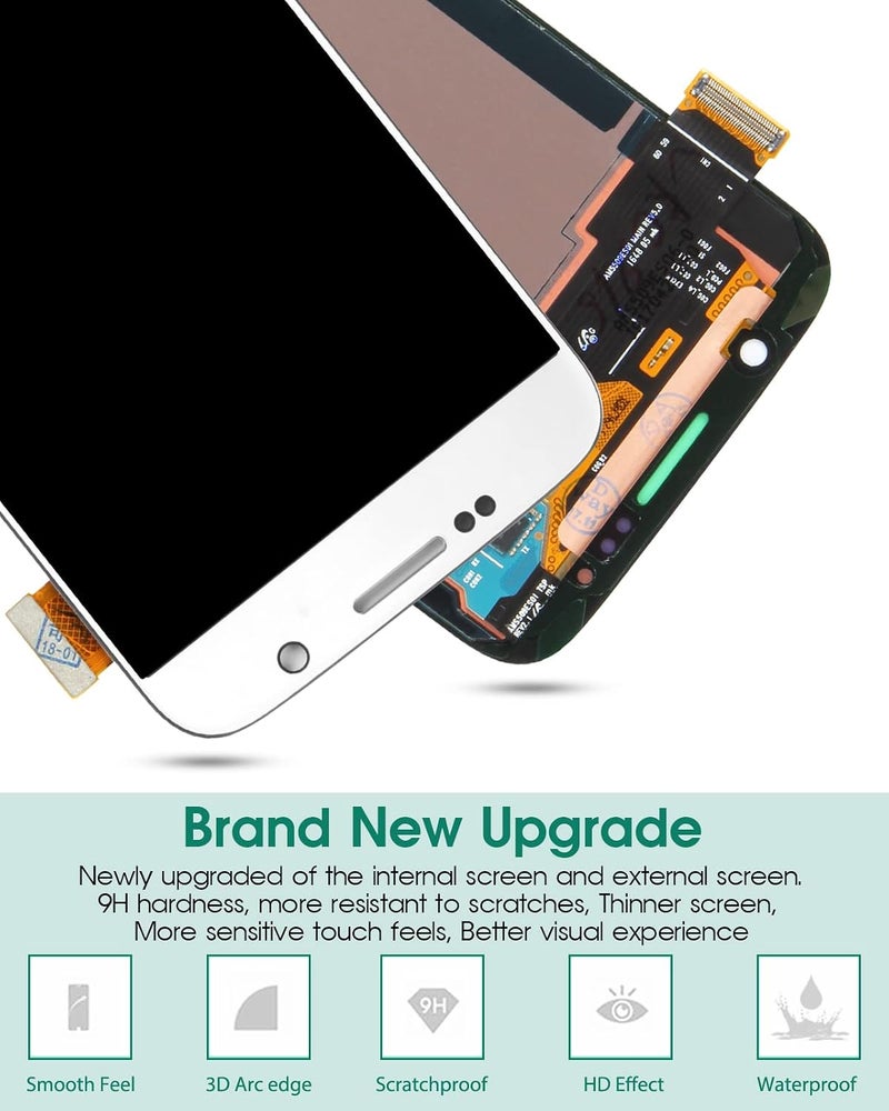SRJTEK شاشة OLED بديلة لجهاز Samsung Galaxy S6، شاشة LCD بديلة لجهاز Galaxy S6، شاشة عرض لجهاز Galaxy S6 موديلات G920 G920A G920i G920T G920F G9200، مجموعة إصلاح قطع اللمس الرقمي وتركيب الشاشة - Image 5