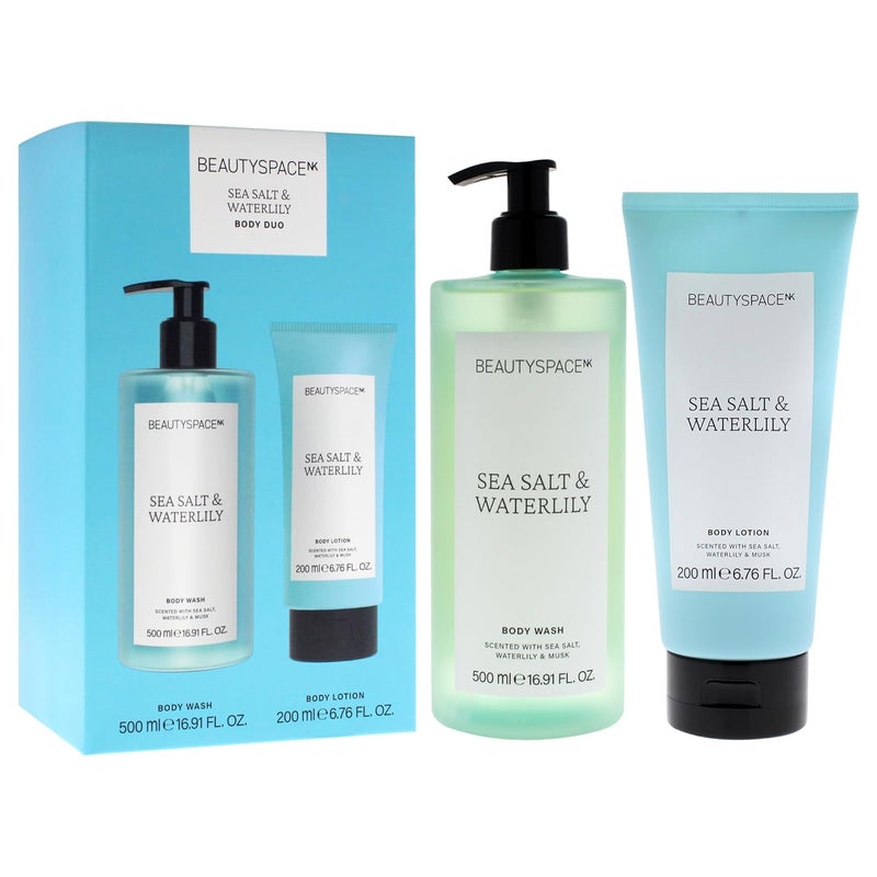 SPACE NK مجموعة بيتي سبيس للجسم ملح البحر وزهرة الماء من سبيس إن كيه للجنسين 2 قطعة 1691 أونصة غسول الجسم 676 أونصة لوشن الجسم - Image 3