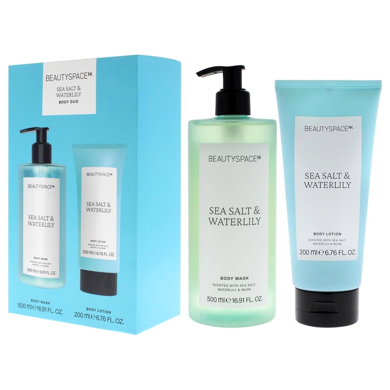 SPACE NK مجموعة بيتي سبيس للجسم ملح البحر وزهرة الماء من سبيس إن كيه للجنسين 2 قطعة 1691 أونصة غسول الجسم 676 أونصة لوشن الجسم - Image 4