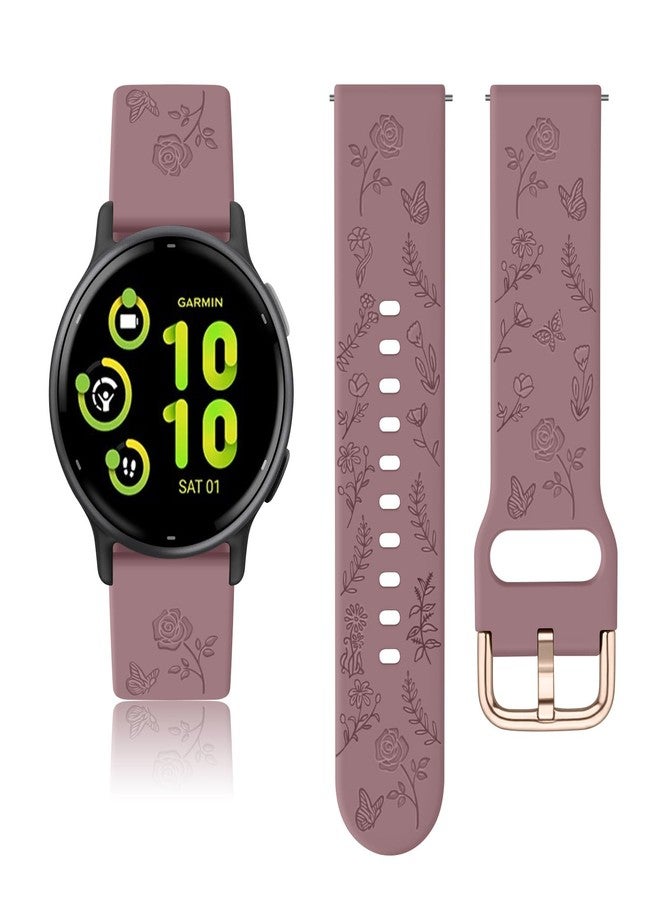 Meliya 3 Pack Silicone Bands for Garmin Vivoactive 5 Watch Band/Vivoactive 3, 20mm Soft Sport Strap for Garmin Venu/Venu Sq/Venu Sq 2/Forerunner 55/165/245/645 (Black+Starlight+Smoke Purple) - Image 5