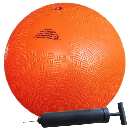 AppleRound 8.5 Inch Playground Ball with Air Pump, Pack of 1 Ball with 1 Pump, Official Size for Dodge Ball, Handball, Camps and Schools (Orange) - Image 1