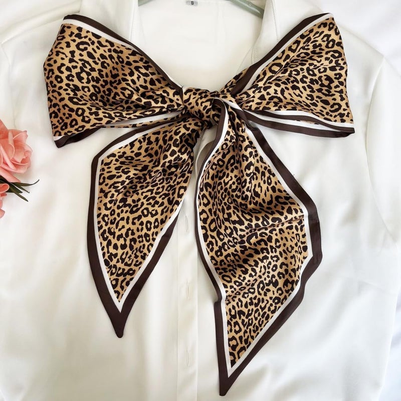 FONYVE Silk Head Scarf for Hair Fashion Headwrap for Women Lightweight Neck Tie - Image 3