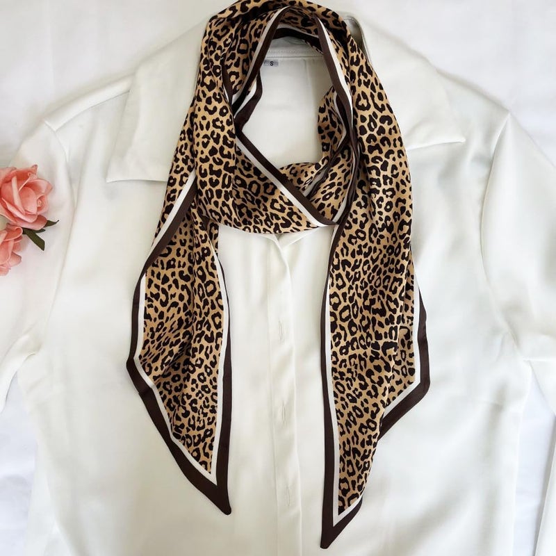 FONYVE Silk Head Scarf for Hair Fashion Headwrap for Women Lightweight Neck Tie - Image 4