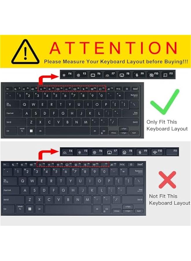 Arabest Black Keyboard Protector for 2023 ASUS ZenBook 14X and ZenBook Pro 14 OLED Notebooks - Incompatible with 2024 Variants. - Image 2