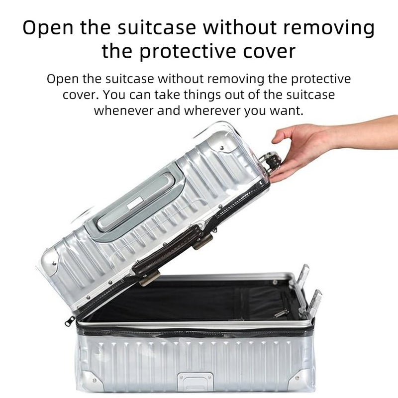 Veki Dustproof Waterproof Suitcase Cover, Transparent PVC Waterproof Suitcase Cover, Reusable Luggage Cover Travel Washable, Compatible with Most Bags (30 Inches) - Image 2