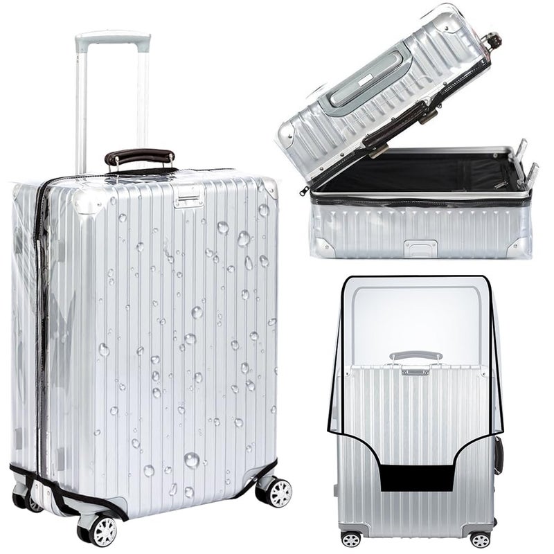 Veki Dustproof Waterproof Suitcase Cover, Transparent PVC Waterproof Suitcase Cover, Reusable Luggage Cover Travel Washable, Compatible with Most Bags (30 Inches) - Image 1