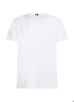 TOMMY HILFIGER Men's Hilfiger Stripe Short Sleeve T-Shirt - Cotton, White  - Image 5