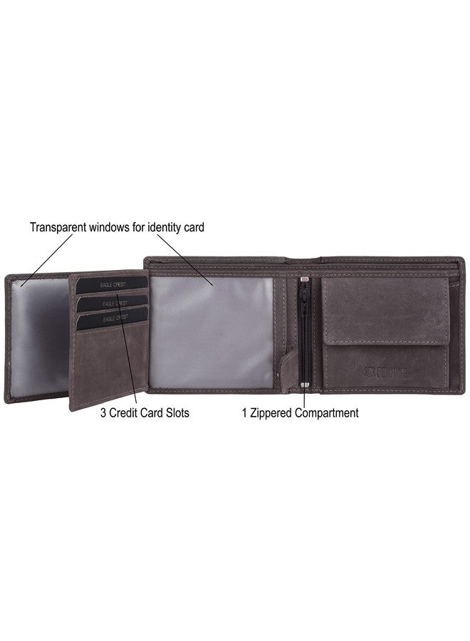 Eagle Crest Nova Vintage Dark Brown Leather Wallet for Men - Image 4
