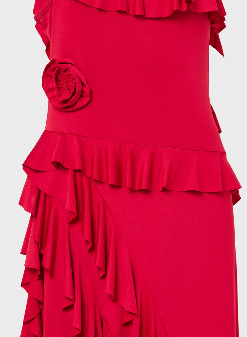 جينجر Frill Detail Slip Dress