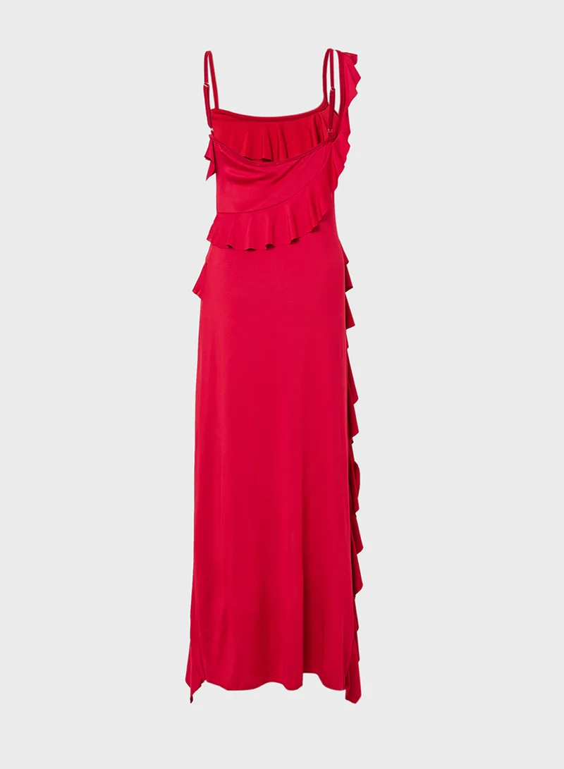 جينجر Frill Detail Slip Dress
