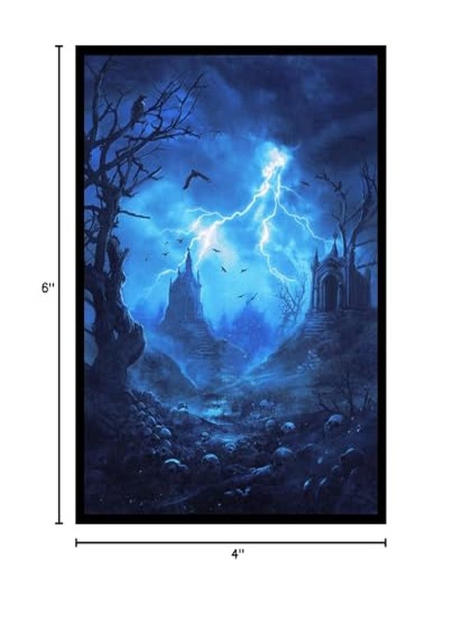 Realm Guard - 100 قطعة من أغطية بطاقات TCG/MTG الفنية ذات الملمس غير اللامع (أزرق/أسود مقبرة) - Image 3