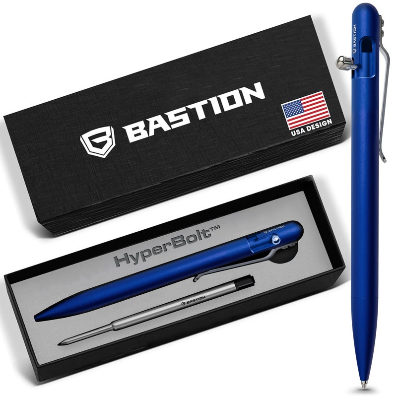 BASTION Aluminum Bolt Action HyperBolt Pen CNC Machined Lightweight EDC Writing Tool Refillable Premium Everyday Carry Gift Pen for Professionals Blue Slim - Image 2