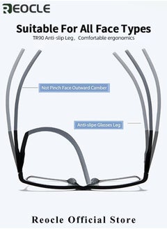 REOCLE Progressive Multifocus Reading Glasses Flexible Lightweight TR90 Frame Blue Light Blocking Computer Readers for Women and Men  - Image 3