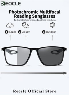 REOCLE Progressive Multifocus Reading Glasses Flexible Lightweight TR90 Frame Blue Light Blocking Computer Readers for Women and Men  - Image 2