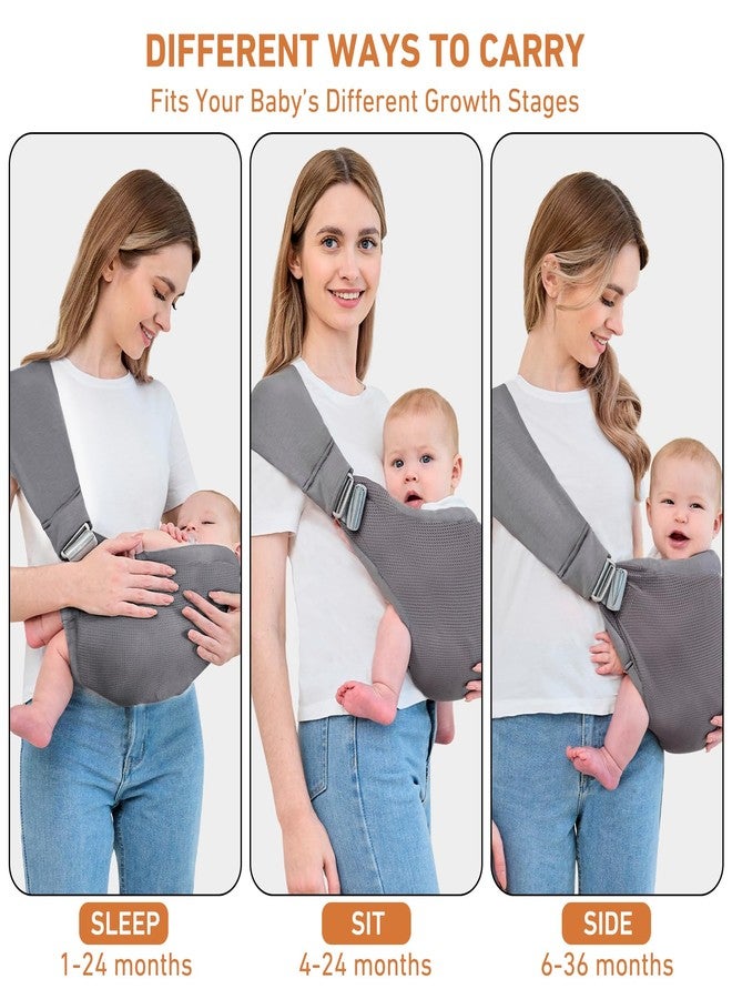 Ocanoiy Baby Sling Carrier, Baby Carrier Newborn to Toddler, Mesh Toddler Carrier, Lightweight Breathable Summer Baby Wraps Carrier, Baby Carriers One Size Fits All (Dark Grey) - Image 2