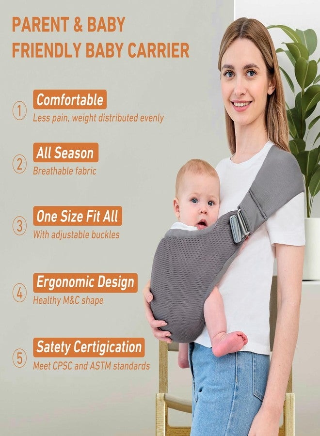 Ocanoiy Baby Sling Carrier, Baby Carrier Newborn to Toddler, Mesh Toddler Carrier, Lightweight Breathable Summer Baby Wraps Carrier, Baby Carriers One Size Fits All (Dark Grey) - Image 3