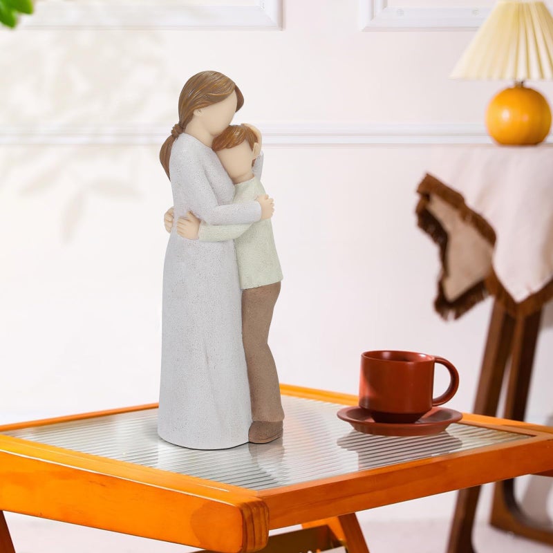 Symbullize Mother Son Embrace Sculpture, Hand-Painted Mom & Son Figurine for Cherishing Maternal Bond, Memorial & Gifting on Mother's Day/Birthday/Christmas - Image 5