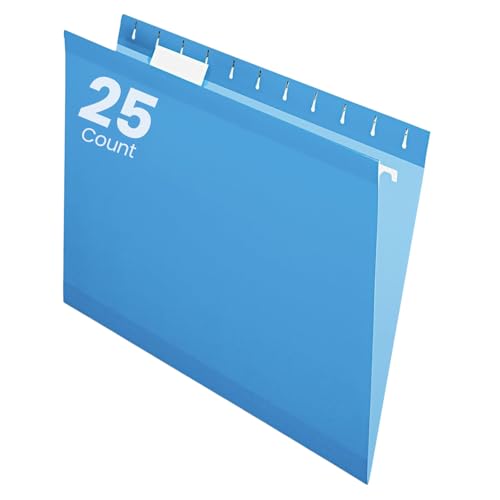 Pendaflex Reinforced Hanging File Folders, Letter Size, Blue, 1/5 Cut, 25/BX (4152 1/5 BLU) - Image 1