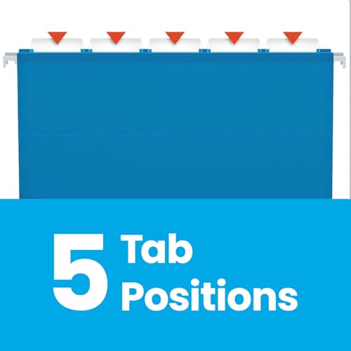 Pendaflex Reinforced Hanging File Folders, Letter Size, Blue, 1/5 Cut, 25/BX (4152 1/5 BLU) - Image 5