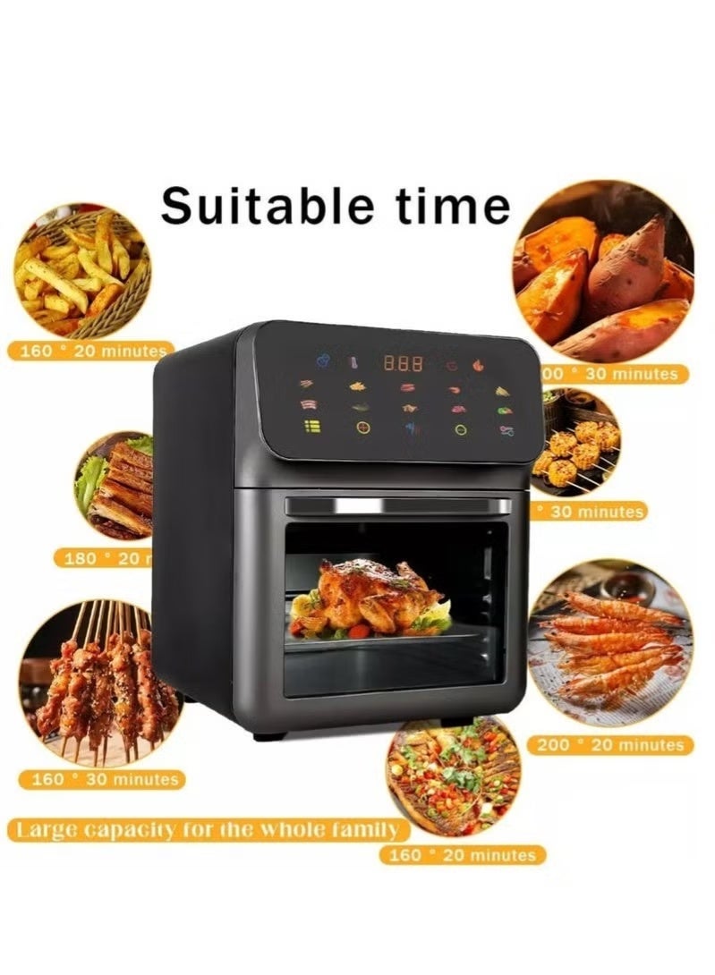 Denx Large 12L Air Fryer with Large Viewing Window and Smart Touch Screen, 1350W, Multifunctional Electric Oven, Oil-Free Air Fryer DX2081 - Image 4