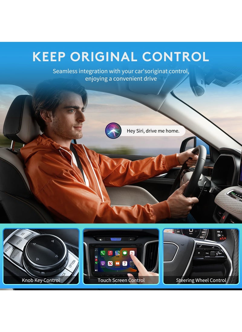 LumsAura 2025 Wireless CarPlay & Android Auto Adapter – 2-in-1 Plug & Play Converter, 5.8GHz WiFi & Dual Bluetooth, Auto-Connect for Cars 2016+ with Wired CarPlay/Android Auto  - Image 3