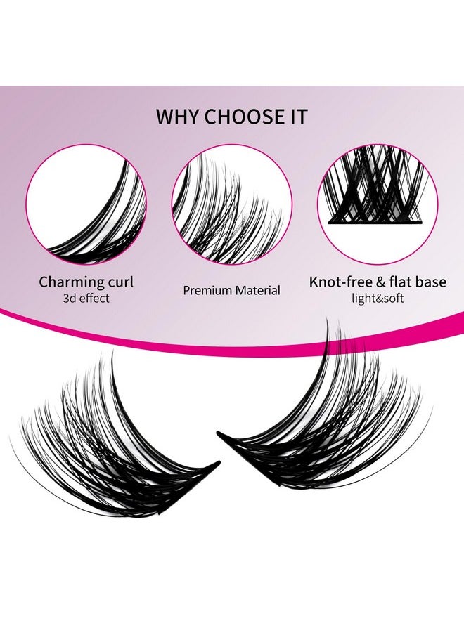 FADLASH - Lash Clusters 96Pcs 12-18Mm Individual Lashes D Curl Large Tray Wispy Cluster Lashes Mixed Length Reusable Eyelash Clusters Diy Eyelash Extension Individual Lash Extension Supplies (F2-0.07D, 12-18Mm) - Image 1