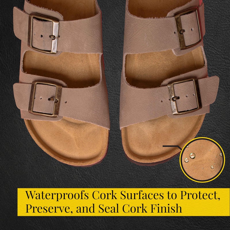 Fiebing's Kelly's Cork Renew Sealer (2.2 fl oz) - Waterproof & Protect Cork Surfaces w/ Brush Applicator - Water Based Formula Dries Clear, Prevents Drying & Breaking Down of Sandles, Shoes, Fishing Rod, Coasters  - Image 4