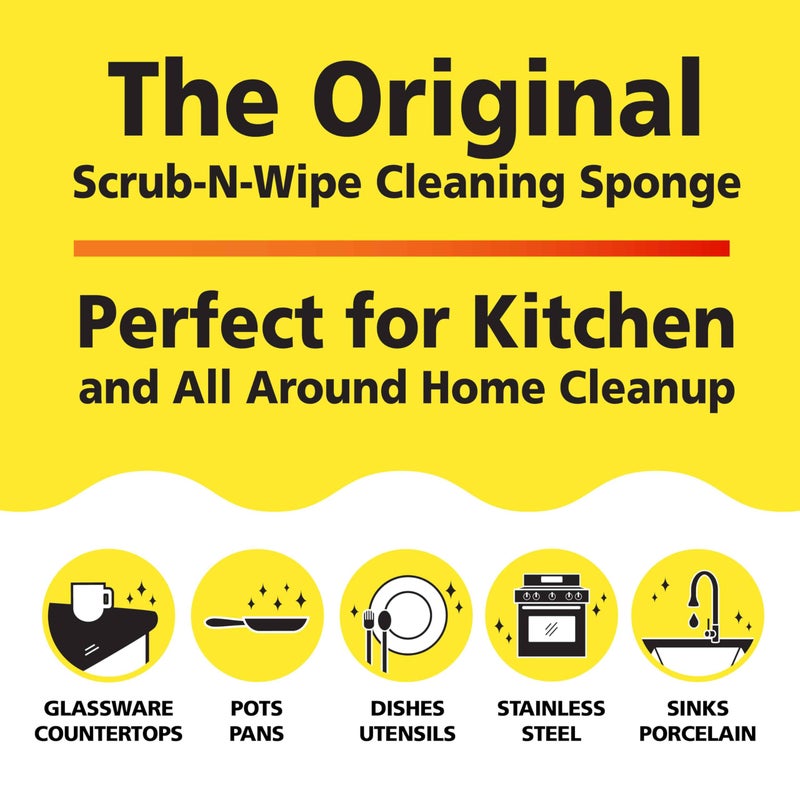 TUFF-SCRUB Original Scrub-N-Wipe Pad by Tuff-Scrub, 6-Pack, Microfiber, Multi-Surface, Non-Scratch, Dual-Sided, Scrubber for Dishes, Sinks, Non-Stick Cookware â€“ Machine Washable, Durable Kitchen Sponge (Large) - Image 4