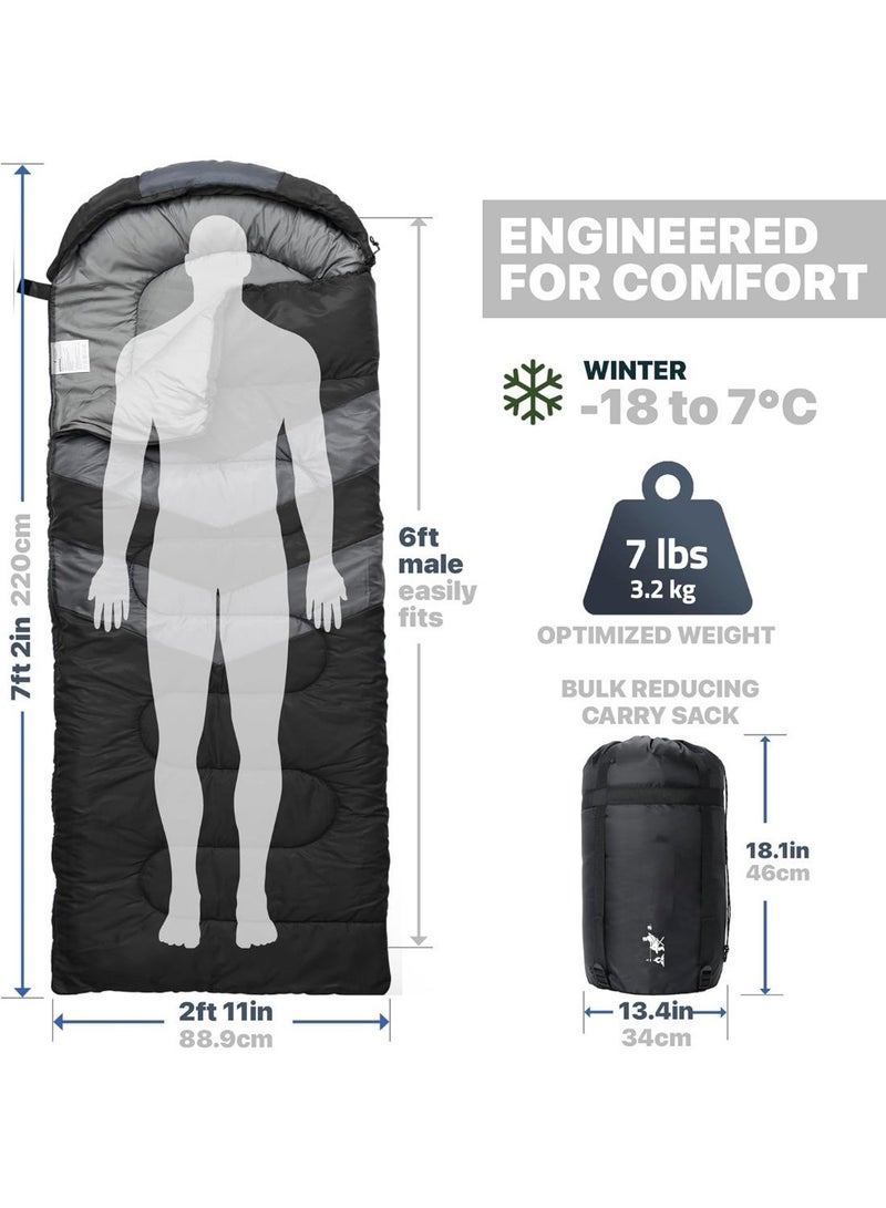 Winter Camping Sleeping Bag - Waterproof for Adults & Kids (-18 to 7°C, Lightweight Portable) - Image 2
