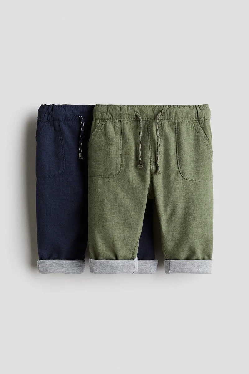 H&M 2-pack fully lined cotton trousers