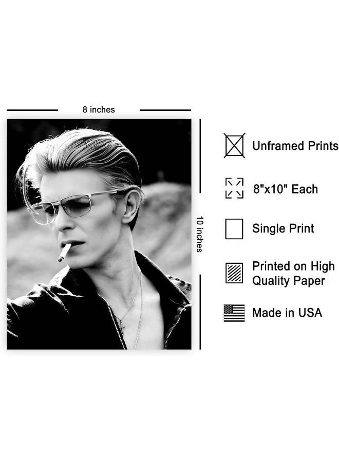 Poster Master Bowie Poster - Bowie Smoking Print - Portrait Art - Singer Art - Celebrity Art - Black and White Art - Photography Art - Great Music Room or Office Wall Decor - 8x10 UNFRAMED Wall Art - Image 2