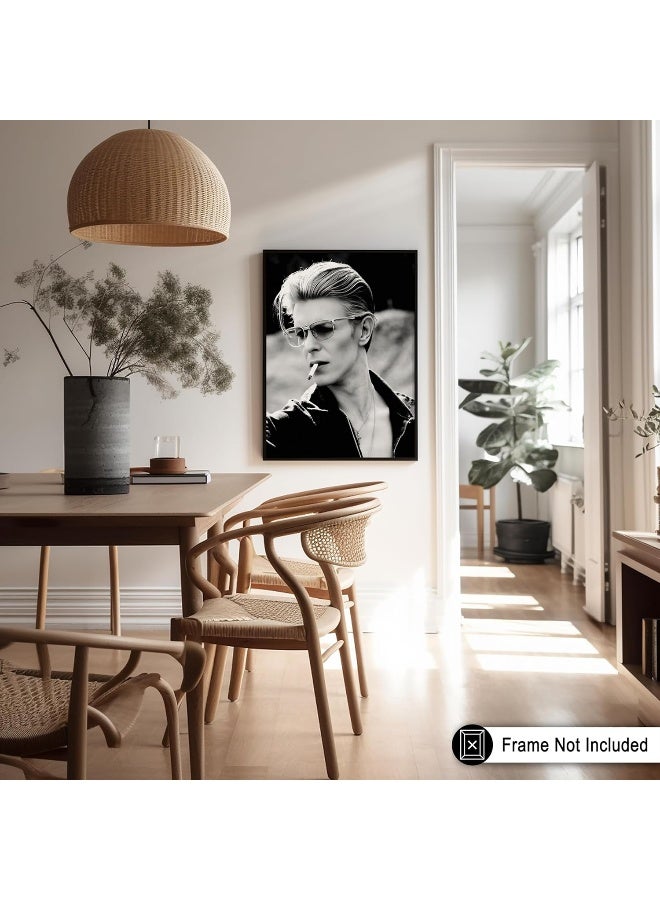 Poster Master Bowie Poster - Bowie Smoking Print - Portrait Art - Singer Art - Celebrity Art - Black and White Art - Photography Art - Great Music Room or Office Wall Decor - 8x10 UNFRAMED Wall Art - Image 5