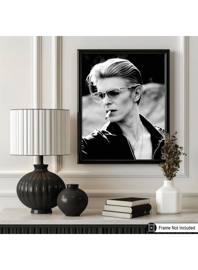 Poster Master Bowie Poster - Bowie Smoking Print - Portrait Art - Singer Art - Celebrity Art - Black and White Art - Photography Art - Great Music Room or Office Wall Decor - 8x10 UNFRAMED Wall Art - Image 3