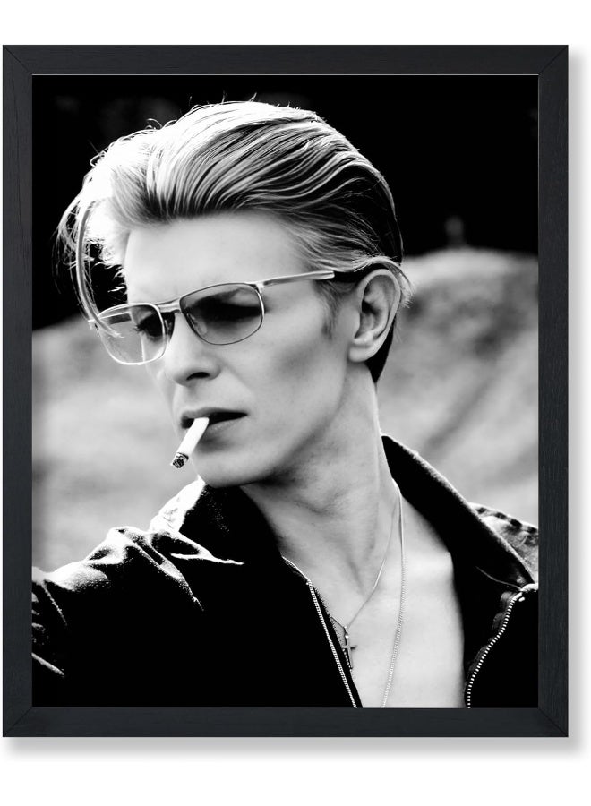 Poster Master Bowie Poster - Bowie Smoking Print - Portrait Art - Singer Art - Celebrity Art - Black and White Art - Photography Art - Great Music Room or Office Wall Decor - 8x10 UNFRAMED Wall Art - Image 1