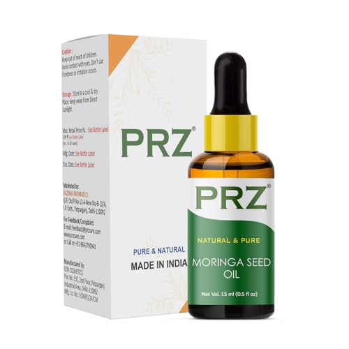 PRZ Moringa Seed Oil - 100% Pure Natural Cold Pressed Carrier Oil for Skin & Hair (15ml) - Image 1