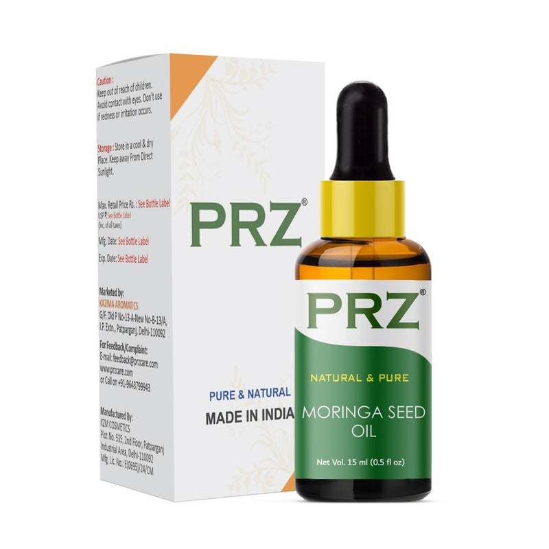 PRZ Moringa Seed Oil - 100% Pure Natural Cold Pressed Carrier Oil for Skin & Hair (15ml) - Image 5