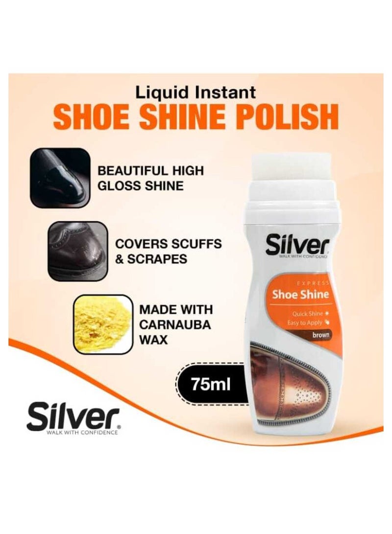Silver Silver Black Shoe Polish with Easy to Use Sponge Top 75ml  - Image 3