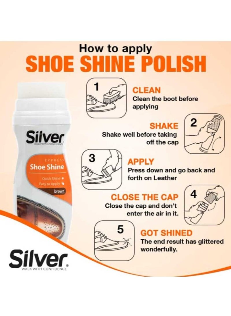 Silver Silver Black Shoe Polish with Easy to Use Sponge Top 75ml  - Image 5