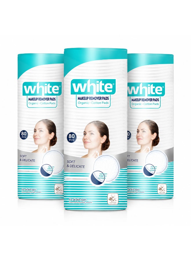 White Makeup Remover Cotton Pads - 240 Pieces - Image 1