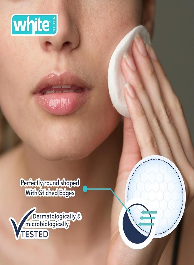 White Makeup Remover Cotton Pads - 240 Pieces - Image 3