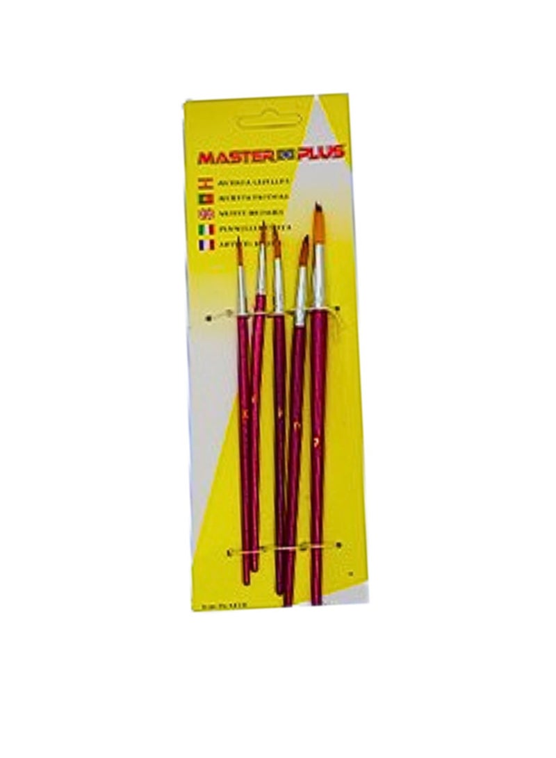 MASTER PLUS Professional Round Paint Brush Set 5-Piece - Image 2